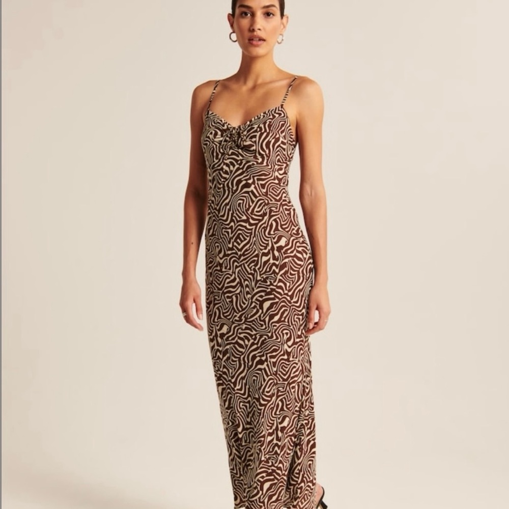Abercrombie Women'sCinch-Front Maxi Dress brown
